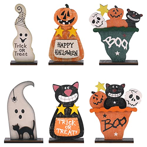 Black Cat, Pumpkin Monster & Ghost Decorations 6-Piece Set Deal