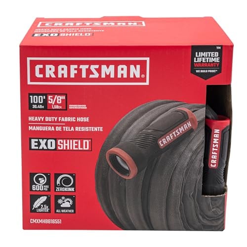 CRAFTSMAN ExoShield Heavy-Duty Fabric Hose 100 Feet x 5/8 Inch Deal