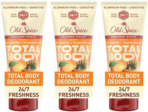 Old Spice Aluminum-Free Total Body Deodorant Cream 3-Pack (3 oz) Deal