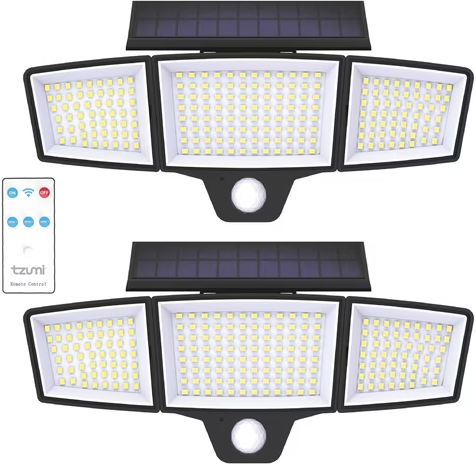 Tzumi 7000 lm Solar Lights Motion Sensor Outdoor Flood Lights 2-Pack