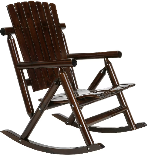 Style Selections Joyful Days Dark Brown Wood Frame Rocking Chair with Slat Seat Deal