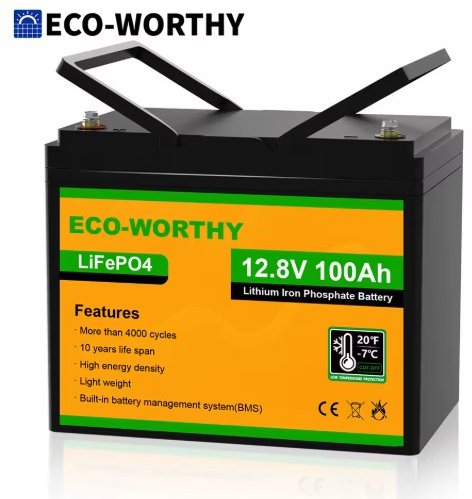 ECO-WORTHY 12V 100Ah LiFePO4 Battery