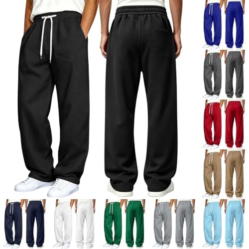 Men's Baggy Sweatpants Wide Leg Elastic Waist Deal