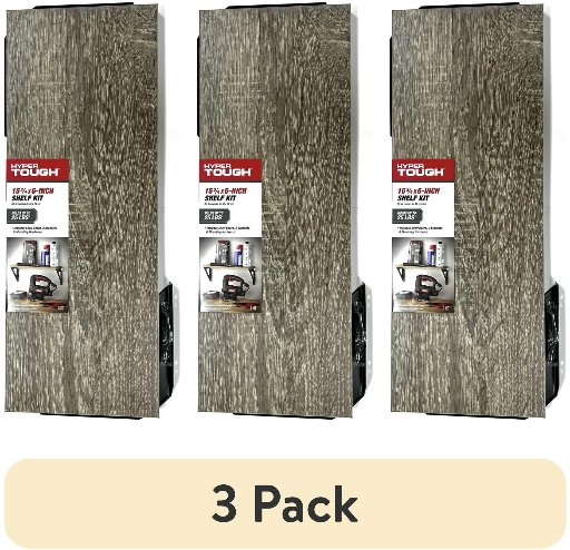 Hyper Tough 6 in x 15 3/4 in Rustic Gray Shelf 3-Pack