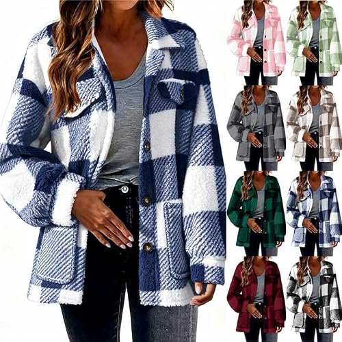 Plaid Fuzzy Fleece Sherpa Jacket Deal