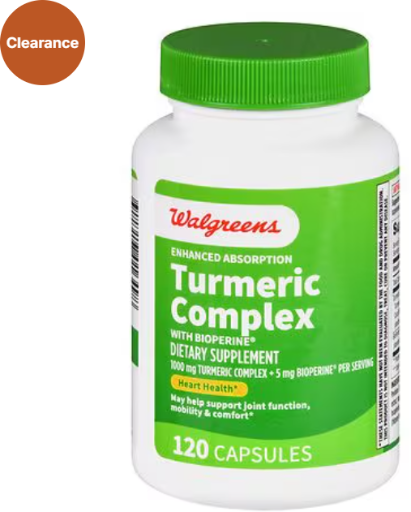 Walgreens Enhanced Absorption Turmeric Complex with BioPerine Capsules 2 X 120 Count