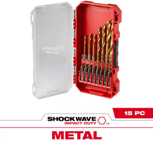 Milwaukee SHOCKWAVE Impact Duty Titanium Drill Bit Set, 15-Piece