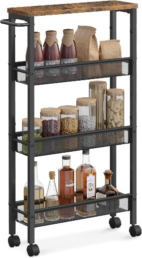 VASAGLE Slim Rolling Cart 5.1 Inches Deep Deal