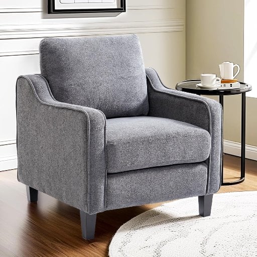 FLEXISPOT AC2 Modern Chenille Upholstered Accent Chair (Grey)