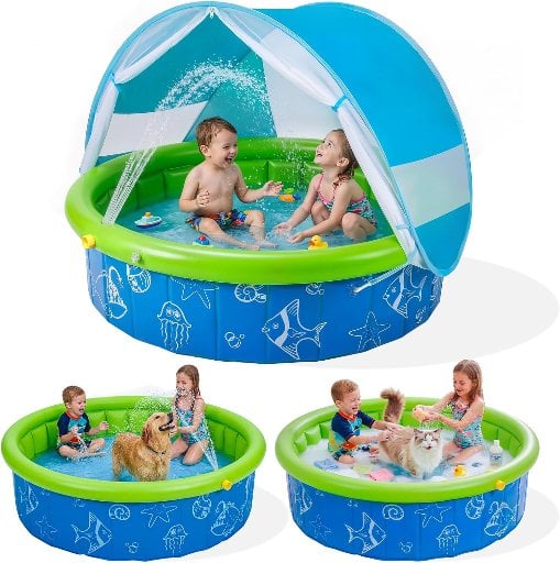 Foldable Kiddie Pool with Removable Canopy Deal