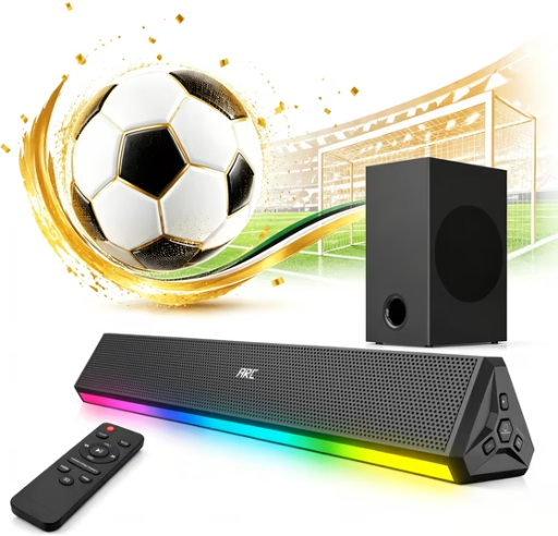 GCZ 120W 2.1CH TV RGB Soundbar w/ Subwoofer, Bluetooth 5.3, HDMI/Optical