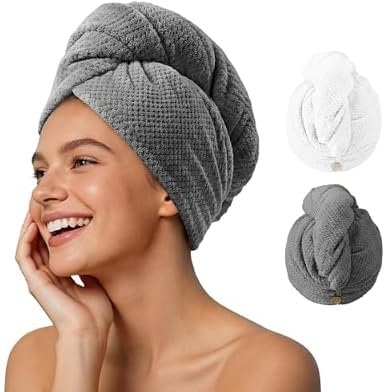 Microfiber Hair Towel Wraps 2-Pack Deal