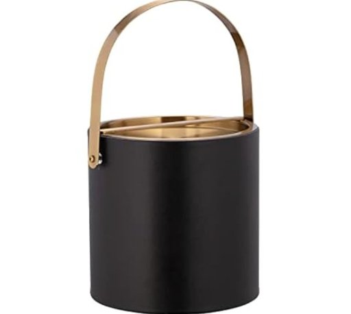 Kraftware 3-Quart Brushed Gold Ice Bucket (Black)