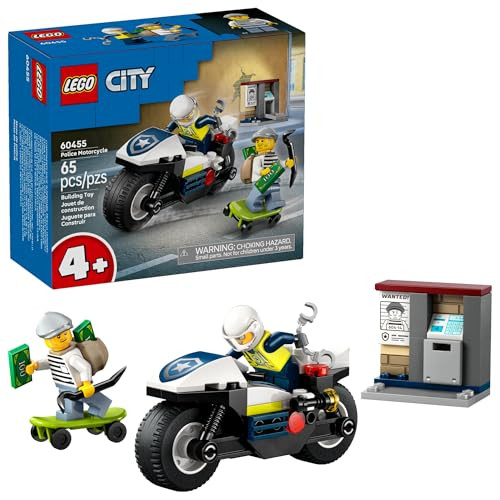 LEGO City Police Motorcycle Chase Building Toy 65-Piece