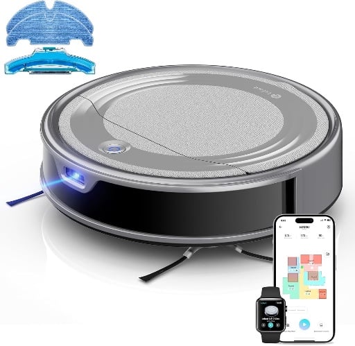 Ultra Thin Robot Vacuum and Mop 6000Pa with ToF LiDAR Deal