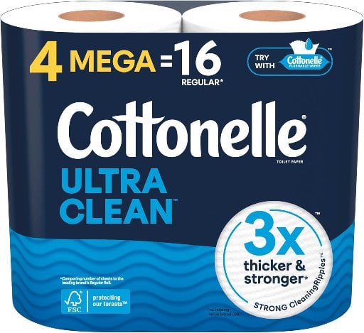 Cottonelle Ultra Clean Toilet Paper Mega Rolls 6 x 4-Pack 284-Sheets Deal