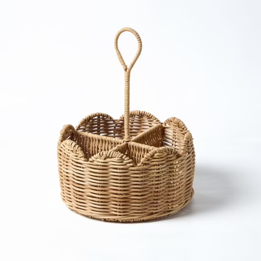 My Texas House Rattan Scallop Utensil Holder (Brown, 8.25" x 10.75") Deal