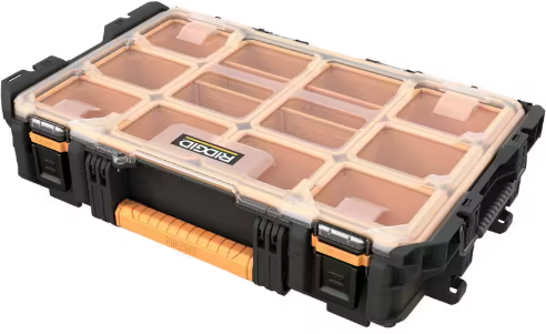 RIDGID Pro Gear System Gen 2.0 Stackable 10-Compartment Small Parts Organizer with Removable Bins