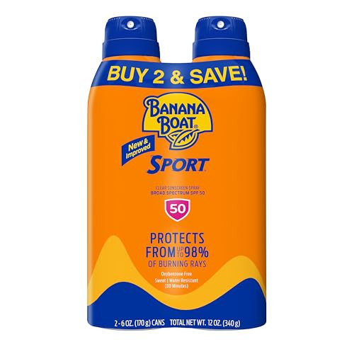 Banana Boat Sport Ultra SPF 50 Sunscreen Spray 2-Count 6-Oz