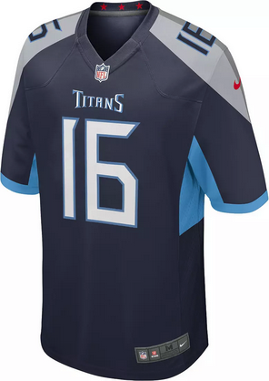 Nike Youth Tennessee Titans Treylon Burks #16 Navy Game Jersey (L or XL)