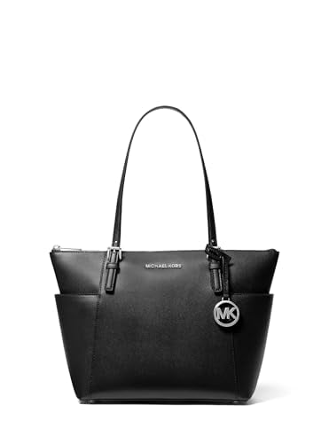 Michael Kors Jet Set East West Tote Silver-Tone Hardware/Black