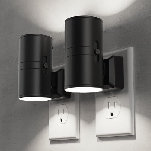 Briignite 5000K Dimmable LED Wall Plug Night Lights w/ Light Sensor 2-Pack
