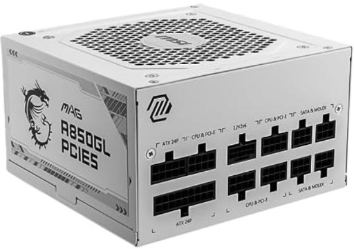 MSI MAG A850 GL 80+ GOLD Power Supply (White, PS1368)