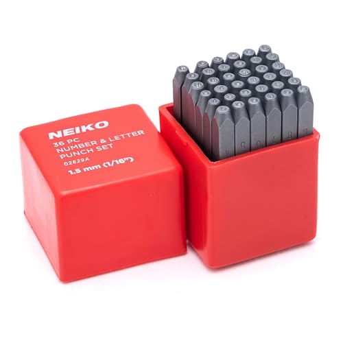 NEIKO 02629A Number and Letter Punch Set with Heat-Treated Steel Punches Deal