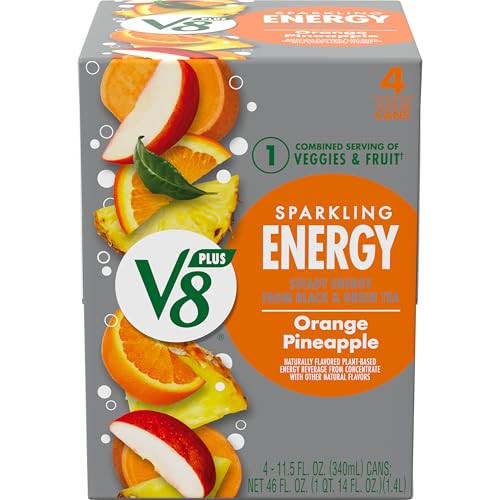 4-Pack 11.5-Oz V8 +ENERGY Sparkling Juice Drink (Orange Pineapple)