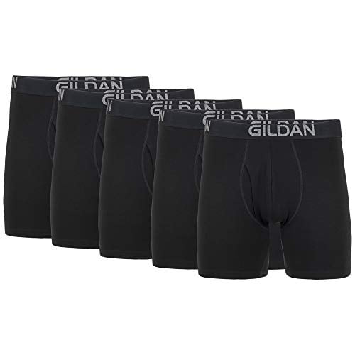Gildan Men's Underwear Cotton Stretch Boxer Briefs 5-Pack Deal
