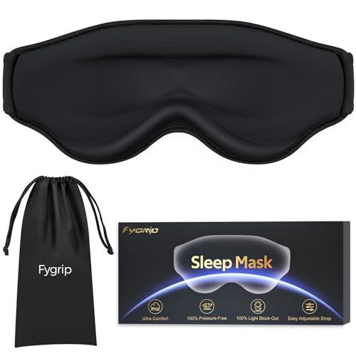 3D Cooling Light Block-Out Sleep Eye Mask w/ Adjustable Strap