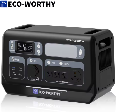 ECO-WORTHY PS 2400W Power Station 2048Wh LiFePO4 Battery Deal