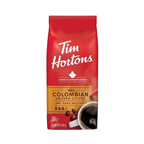 Tim Hortons Colombian Medium-Dark Roast Ground Coffee 12 Ounce Bag