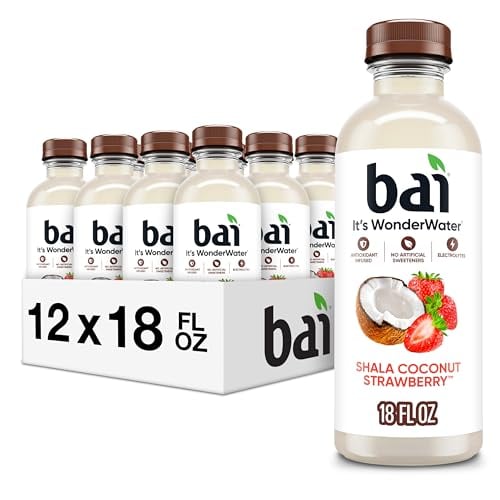 Bai Antioxidant Infused Water Beverage, 18 oz, 12-Pack (Shala Coconut Strawberry)