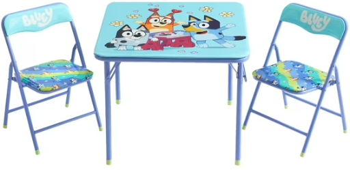 Kids' 3-Piece Table and Chairs Set: Bluey, Spiderman, Peppa the Pig