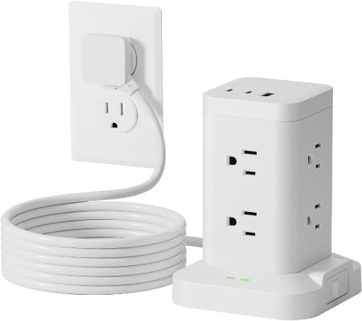 TAGZILO Power Strip Tower with Surge Protector 1800J Deal