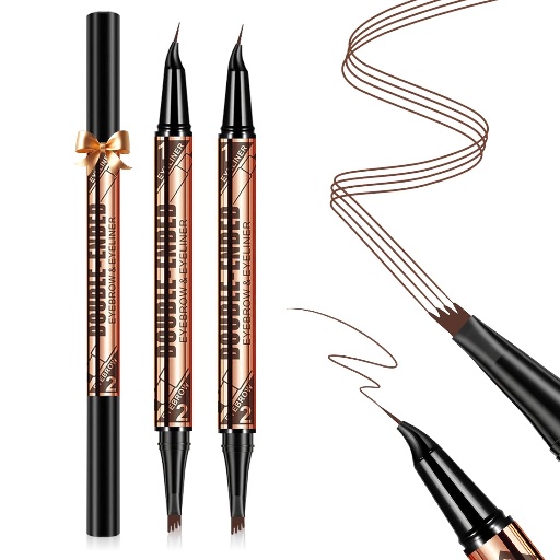 2-in-1 Dual-Ended Eyebrow Pen & Eyeliner - 2 Pack