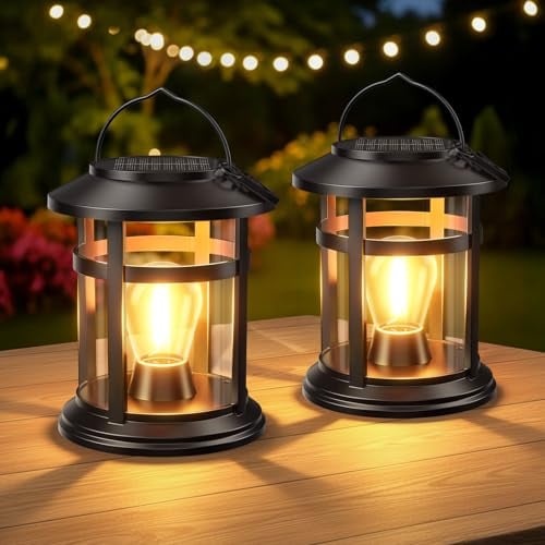 Bonlion Hanging Solar Lantern Outdoor Lights 2-Pack Deal