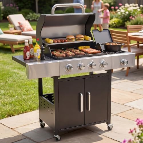 Aoxun 4-Burner 49000 BTU Propane Grill with Side Burner Deal