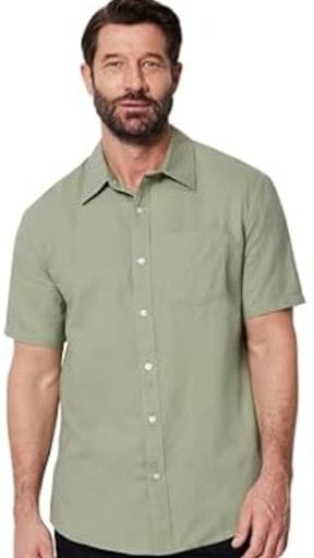 Amazon Essentials Men's Regular Fit Short Sleeve Linen Shirt Deal
