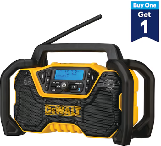 DEWALT 12-volt or 20-volt max Water Resistant Cordless Bluetooth Radio with 2 Free PowerStack 4ah Batteries Deal