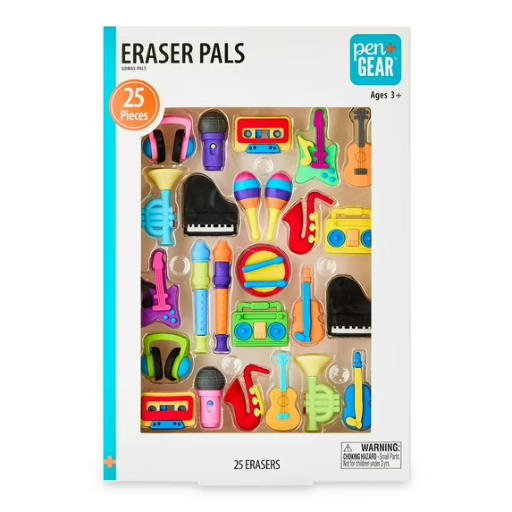 Pen+Gear Eraser Pals (Musical Instruments) 25-Pack