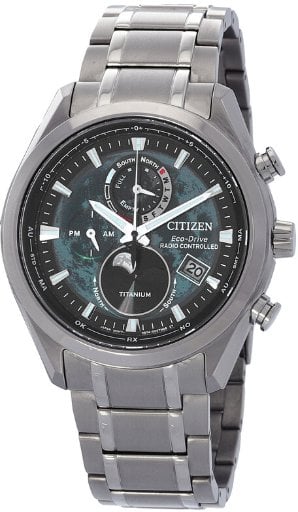 Citizen Radiocontrolado Perpetual Chronograph Quartz Green Dial Men's Watch BY1010-81X Deal