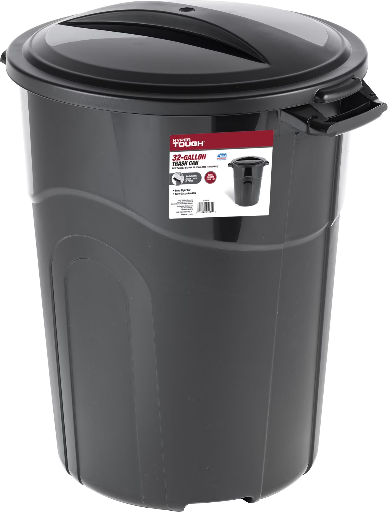 Hyper Tough 32-Gallon Heavy Duty Injection Molded Trash Can w/ Click Lock Lid