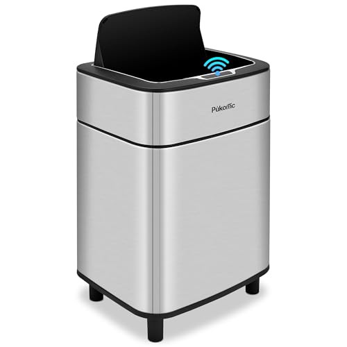 2.7-Gallon Pukomc Motion Sensor Stainless Steel Trash Can