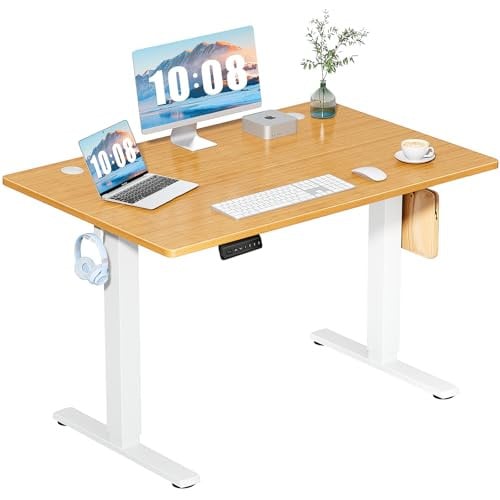 48" DUMOS Electric Height Adjustable Standing Desk w/ Memory Presets (Oak) Deal