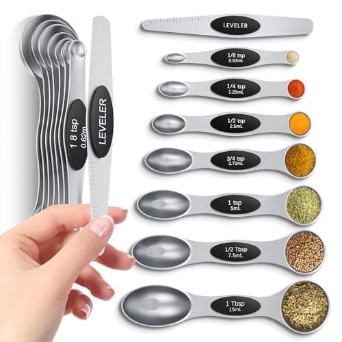 HOWGOODY Gold Magnetic Measuring Spoons Set 8 Pcs Deal