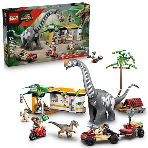 LEGO Jurassic World Raptor & Titanosaurus Tracking Mission Kids Toy (76973) 582 pcs Deal