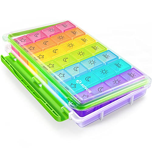 AUVON Large Moisture-Proof Weekly Pill Organizer 4 Times a Day Deal