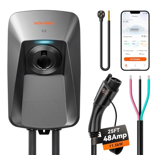 WOLFBOX J1772 NEMA 14-50 48A Hardwired Level 2 EV Charger